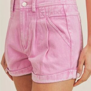 NEVER WORN! Pink, High Rise Acid Wash Denim Shorts from Vici